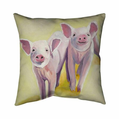 FONDO 26 x 26 in. Two Smiling Pigs-Double Sided Print Indoor Pillow FO2794653